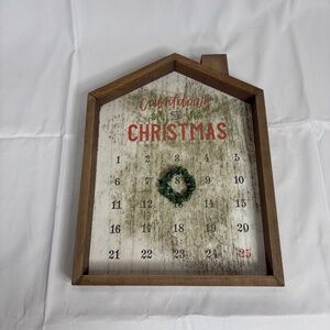 Chalk Couture Christmas Countdown Calendar Magnetic Wreath Wood Advent Rustic